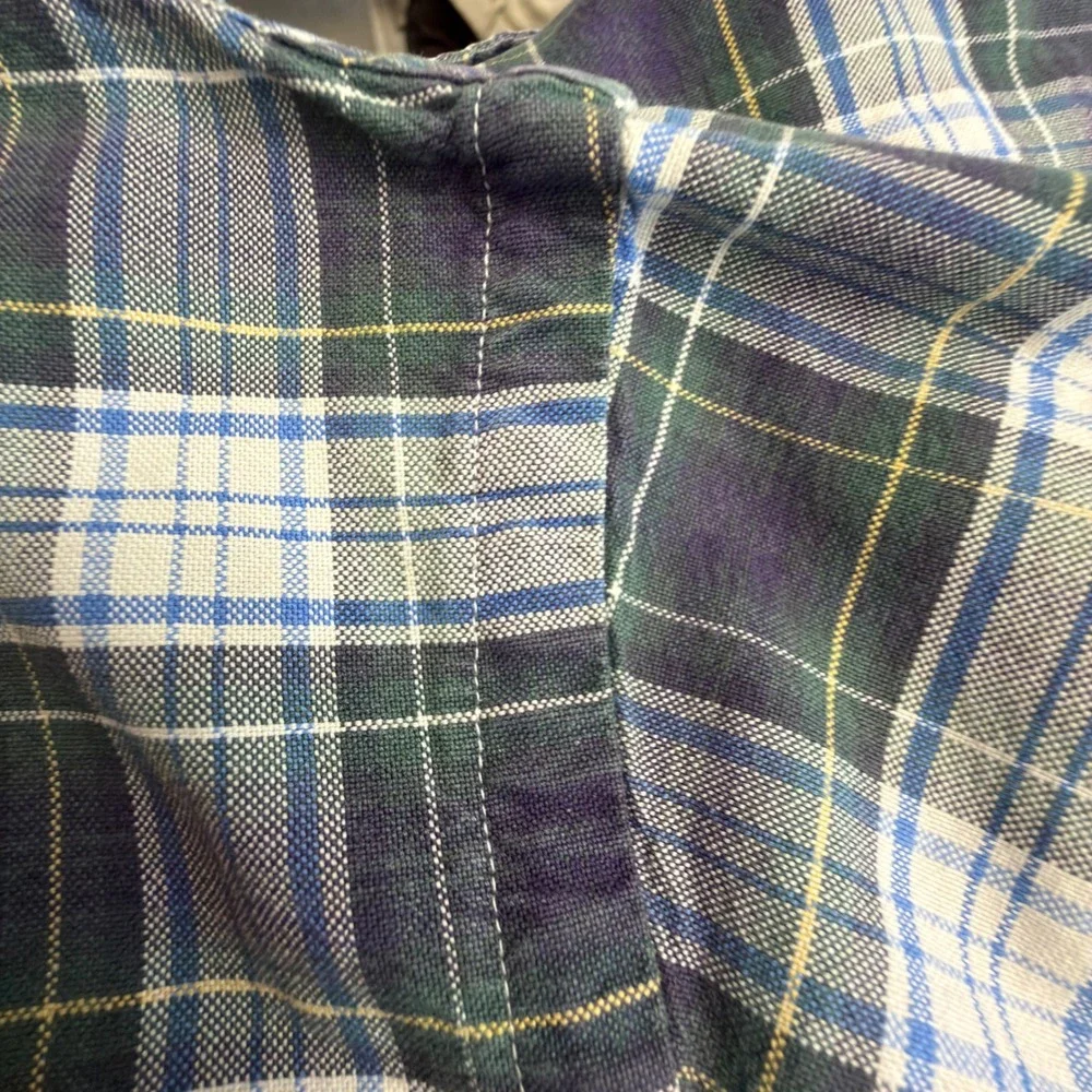 Polo Ralph Lauren Mens 4XB Classic Fit Plaid Button Down Shirt Green Navy Blue